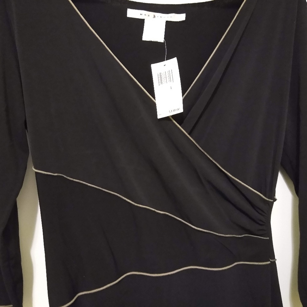 MAX STUDIO DRESS. Size Large , Black w/ Cream